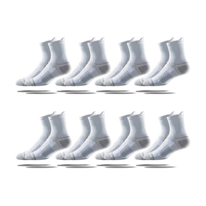 white Men's Mid Socks 8-Pack
