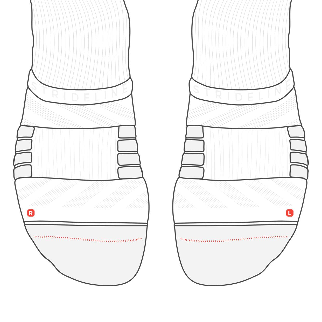 Sock Diagram with Left and Right Contours 