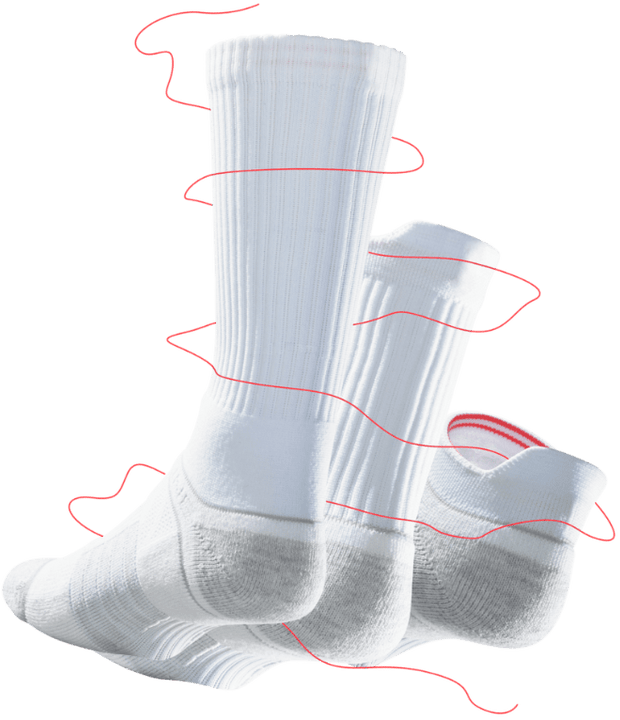 Socks With Custom Contour and Ribbings