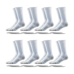 white Men's crew Socks 8-Pack