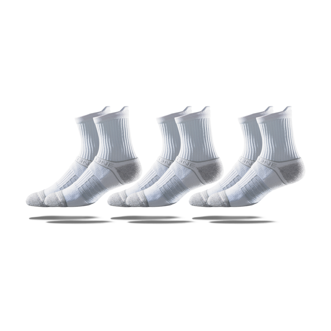 white Men's Mid Socks 3-Pack